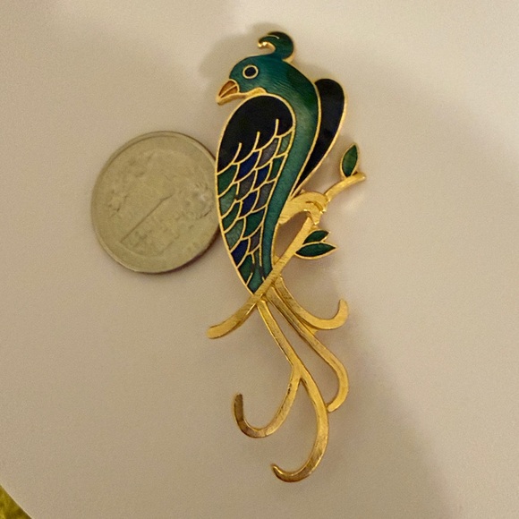 Valentino Women’s  Brooches Enameled Bird Brooch | Boho Vintage Brooches - Picture 10 of 11